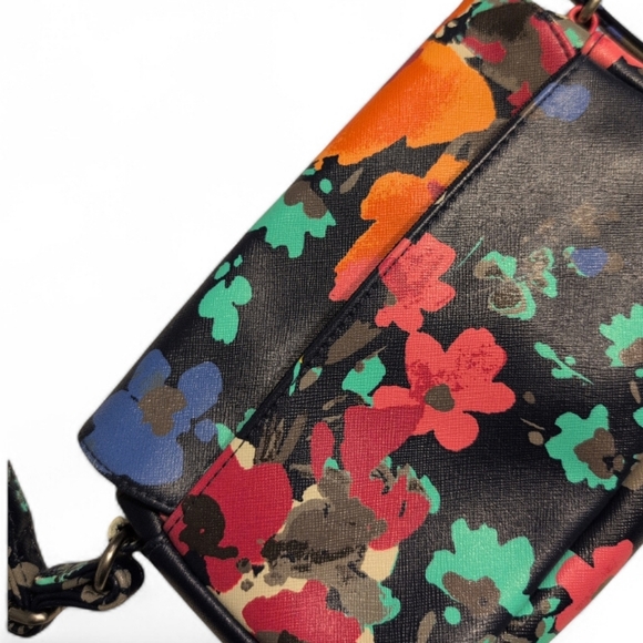 NWOT Merona Navy Floral Crossbody Bag - Picture 2 of 3